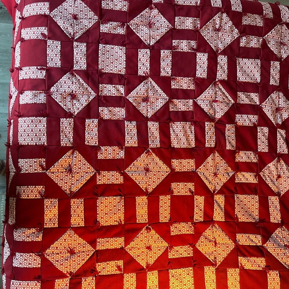 Elegant Red Patchwork Quilt